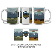Jackson Hole, Grand Teton, & Bear Patch Mug