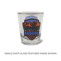 Sedona Cathedral Rock Emblem Shot Glass