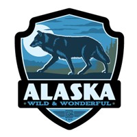 Alaska Wolf Emblem Sticker