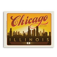 Chicago Sunset Skyline Vertical Sticker