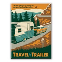 Travel by Trailer Metal Magnet