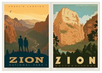 Zion Angels Landing & Great White Vinyl Magnet Set