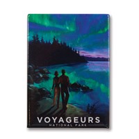 Voyageurs Northern Lights Metal Magnet