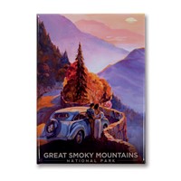 Great Smoky Sunset Metal Magnet