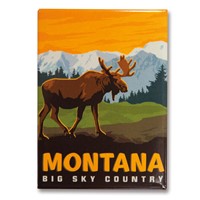 Montana Frontier Moose Metal Magnet