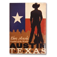 Austin Cowboy Metal Magnet