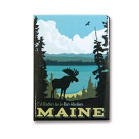 ME I'd Rather Be in Bar Harbor Metal Magnet