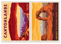Arches Horizontal & Canyonlands Mesa Arch Vinyl Magnet Set
