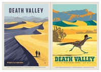 Death Valley Sand Dunes & Roadrunner Vinyl Magnet Set