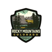 Rocky Mountains CO Elk Emblem Sticker