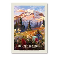 Mt. Rainier Moment in the Meadow Vert Sticker