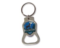 Yellowstone Wolf Emblem Bottle Opener Key Ring