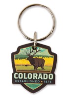 Elk CO Wooden Key Ring