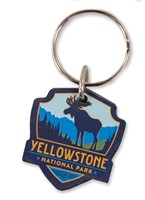 Yellowstone Moose Emblem Wooden Key Ring