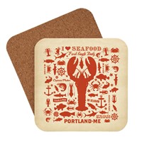 Lobster Pattern Portland, ME Coaster