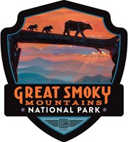 Great Smoky Bear Crossing Emblem Sticker