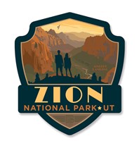 Zion Angels Landing Emblem Wooden Magnet