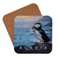 Acadia NP Puffin Coaster