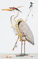 Fishing Heron Folded - W/Env