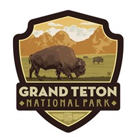 Grand Teton Enjoy Emblem Wooden Magnet