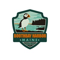 ME Boothbay Harbor Puffin Emblem Magnet