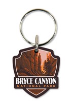 Bryce Canyon Towering Hoodoos Emblem Wooden Key Ring
