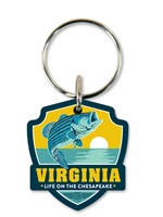 VA Life on the Chesapeake Emblem Wooden Key Ring