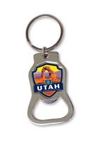 UT State Pride Arch Emblem Bottle Opener Key Ring