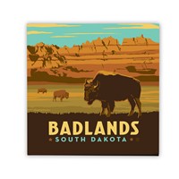Badlands, SD Square Magnet