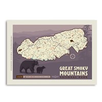 Map of Great Smoky Mountain National Park Vert Sticker