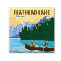 Flathead Lake MT Square Magnet