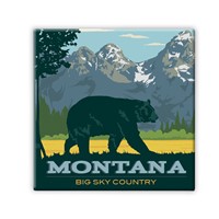 Montana Bear Square Magnet