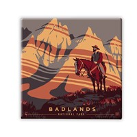 Badlands NP Song of Solitude Square Magnet