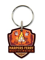 Harpers Ferry WV Emblem Wooden Key Ring