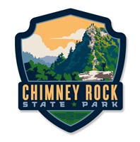 Chimney Rock State Park Emblem Wooden Magnet