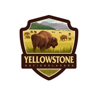 Yellowstone NP Bison Herd Emblem Sticker