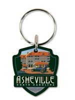 Asheville NC Emblem Wooden Key Ring