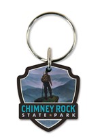 Chimney Rock State Park Emblem Wooden Key Ring