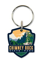 "Chimney Rock State Park" Emblem Wooden Key Ring