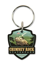 Chimney Rock State Park Emblem Wooden Key Ring