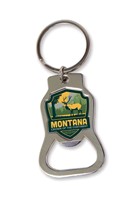 Montana Elk Emblem Bottle Opener Key Ring