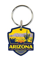 AZ Cactus Emblem Wooden Key Ring