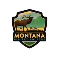 MT Big Sky Country Elk Emblem Sticker