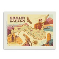 Grand Canyon National Park Illustrated Map Vert Sticker