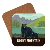 Rocky Mountain National Park Black Bear Family Lake Coaster
