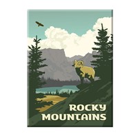 Rocky Mountains Mountain Goat Magnet