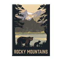 Rocky Mountains Mommy Bear & Cubs Magnet