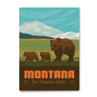 Montana Mama Bear & Cubs Magnet