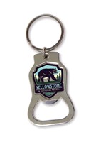 Yellowstone National Park Bear Emblem Bottle Opener Key Ring