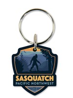 Sasquatch Sighting PNW Emblem Wooden Key Ring